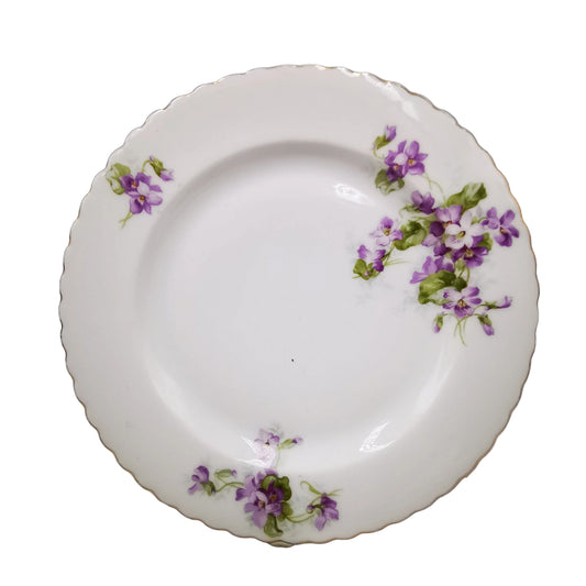 Antique Porcelain China Violets Side Plates