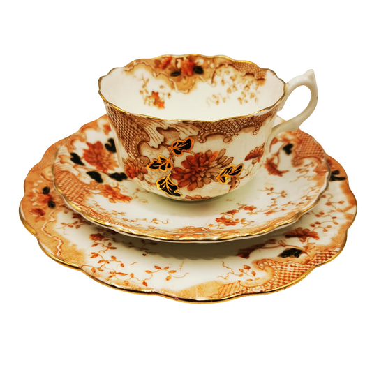 Antique Redfern & Drakeford Floral China 2307 Teacup Trio