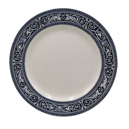 Antique Royal Doulton Cluny Blue and White China Dinner Plate