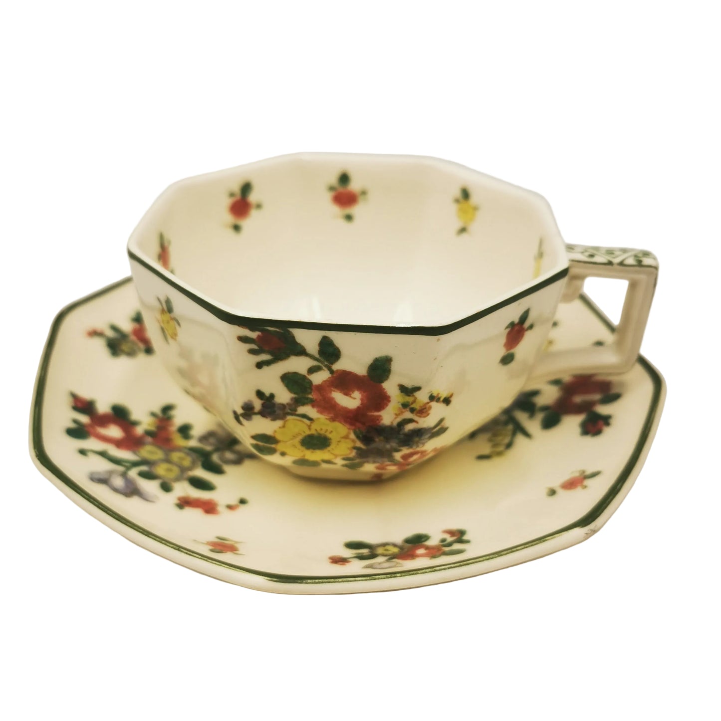 Antique Royal Doulton Old Leeds Sprays D3548 Teacup & Saucer 1936