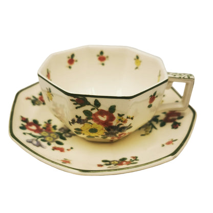 Antique Royal Doulton Old Leeds Sprays D3548 Teacup & Saucer 1936