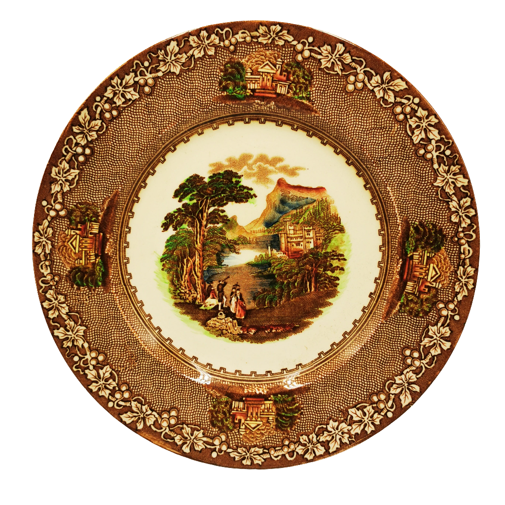Antique Royal Staffordshire Pottery Jenny Lind 1795 China 9.75-inch Dinner Plate