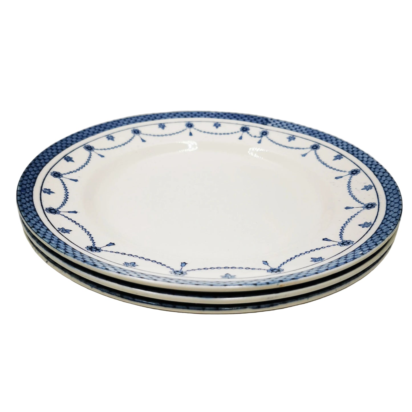 Antique-Thomas-Till-and-Sons-Irene-Blue-and-White-China-Dessert-Plate