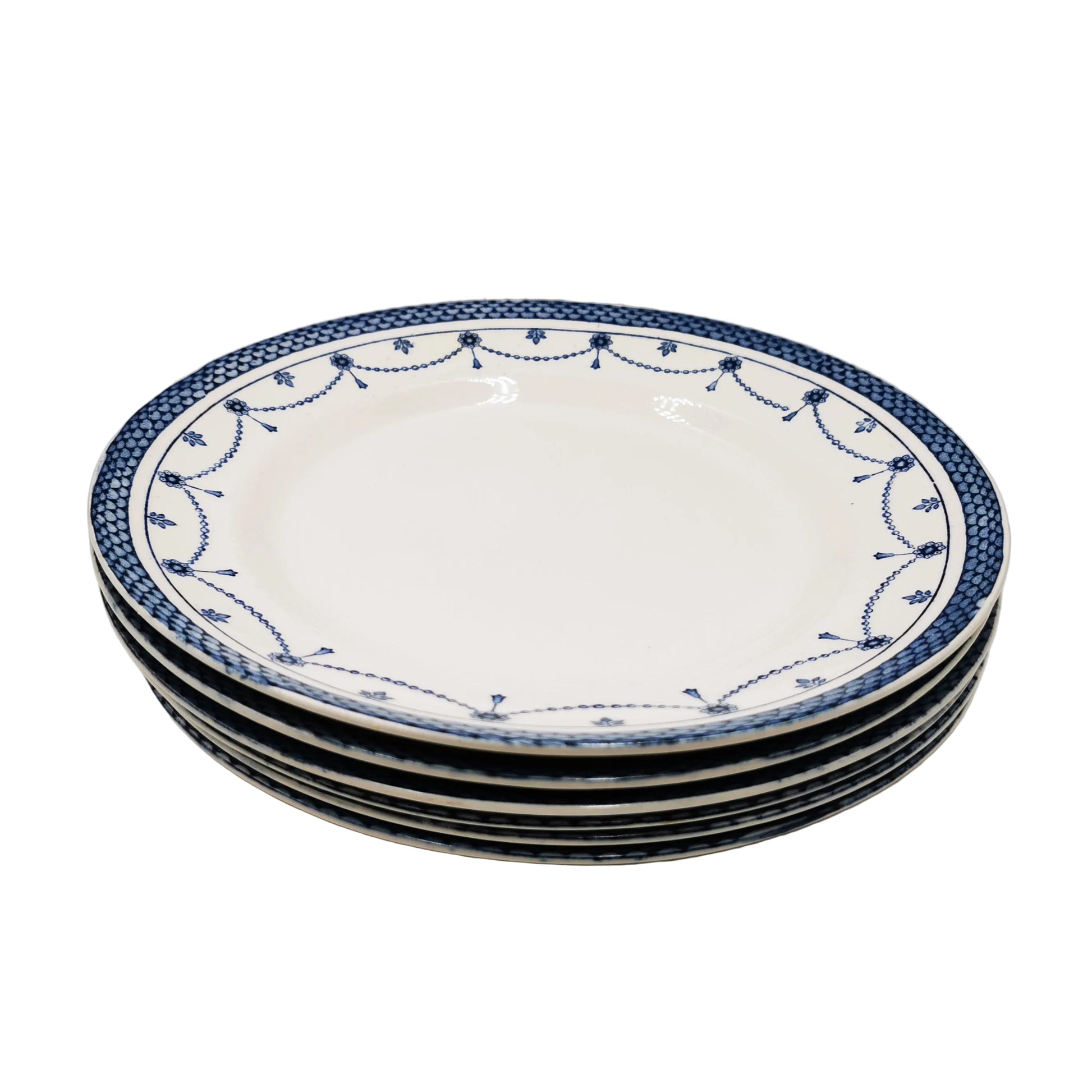 Antique-Thomas-Till-and-Sons-Irene-Blue-and-White-China-Dinner-Plate