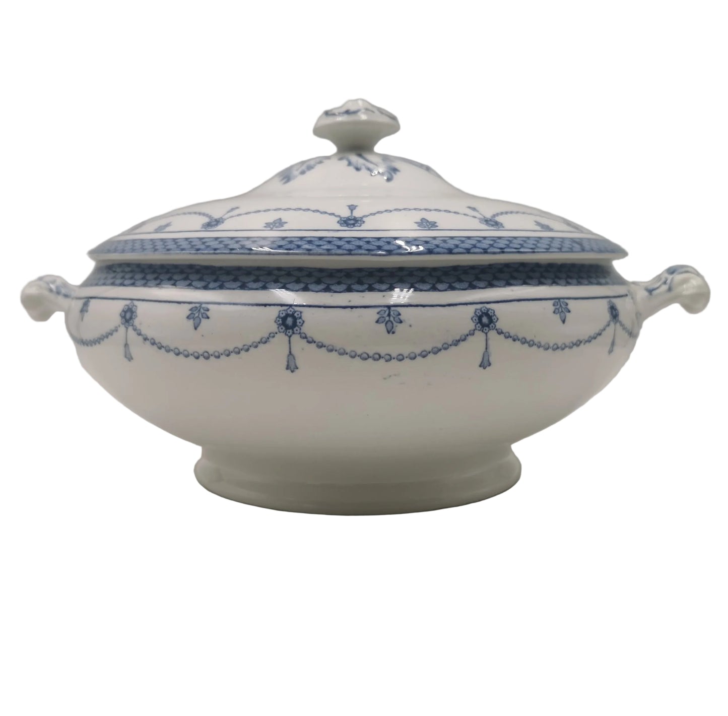 Rare-Antique-Thomas-Till-and-Sons-Irene-Blue-and-White-China-Lidded-Tureen