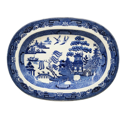 Antique Wedgwood Blue Willow China Plate Dish
