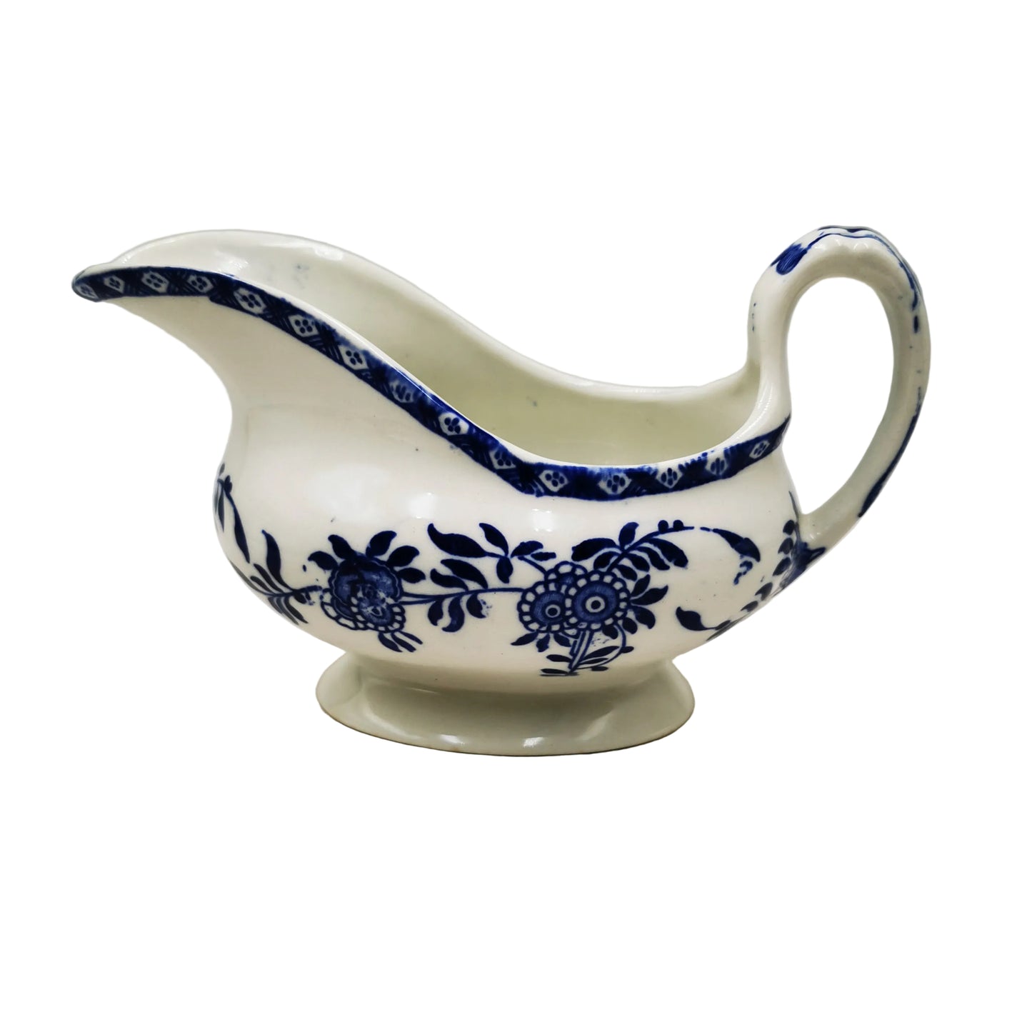 Antique Wood & Sons Delph Blue and White Gravy Boat