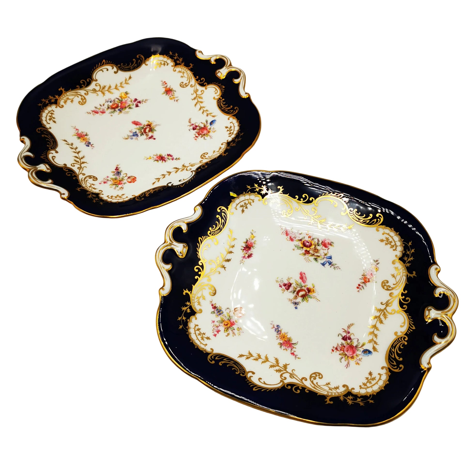 A Fine pair of Antique Coalport Dessert Plates