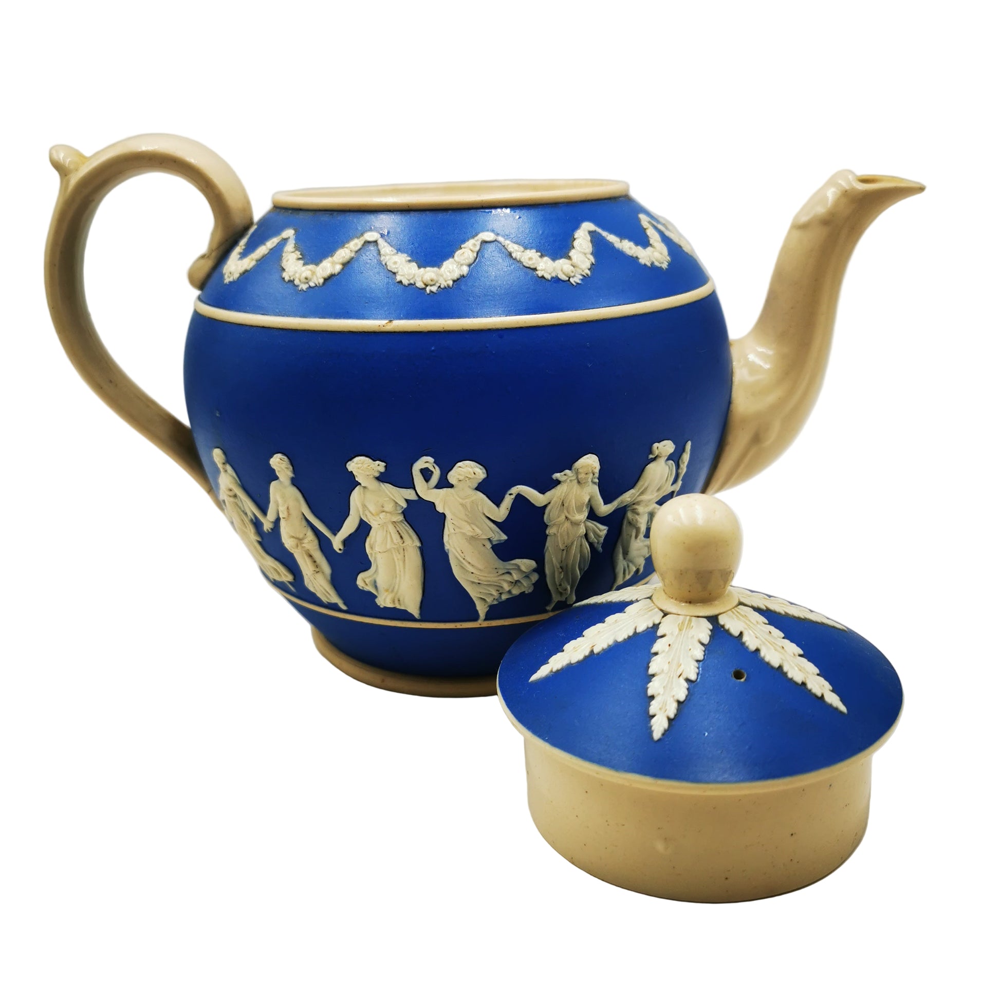 Antique Copeland Spode Jasperware Rd No 180283 Teapot