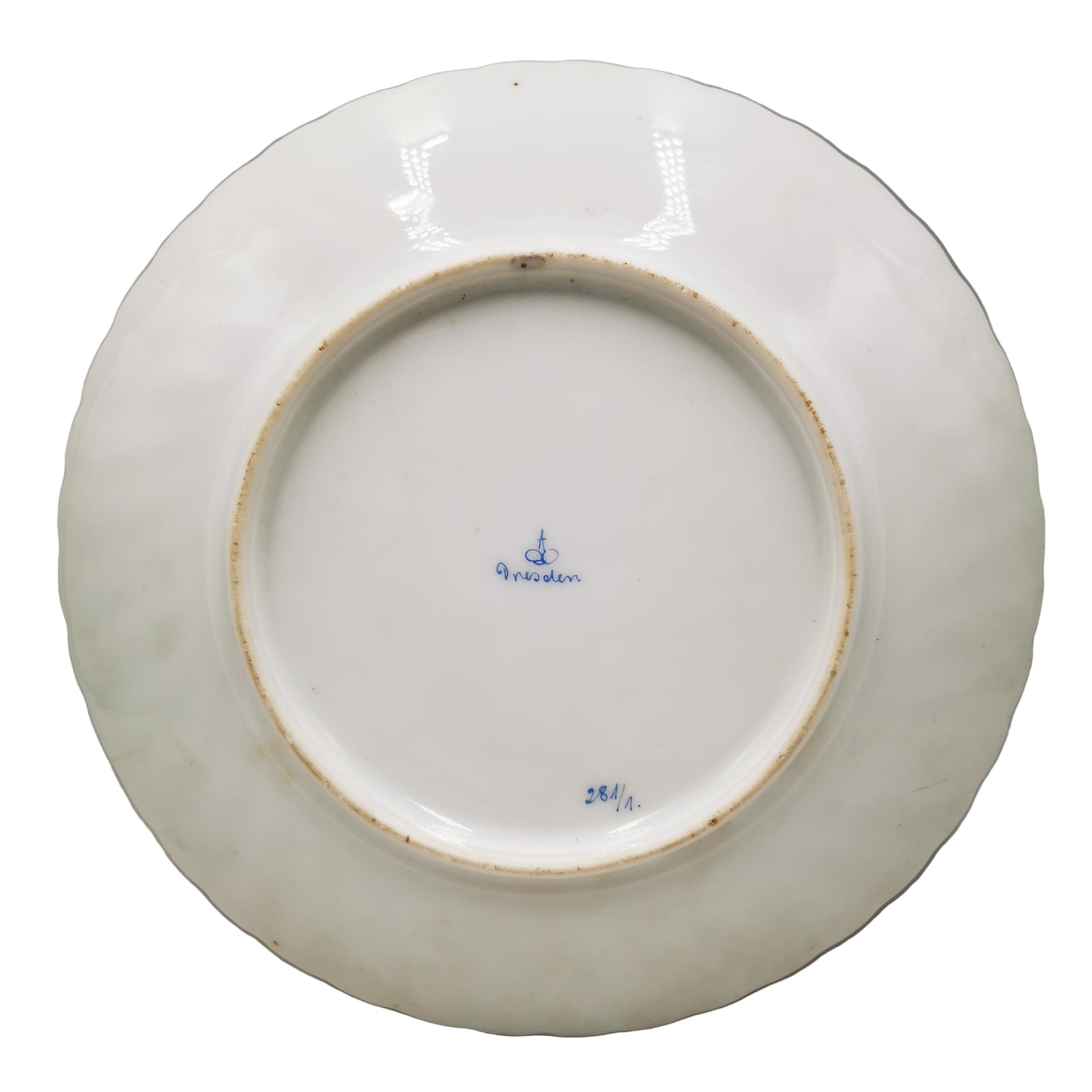 Antique Dresden China Hand Painted Floral Sprays 281 Cabinet Plate