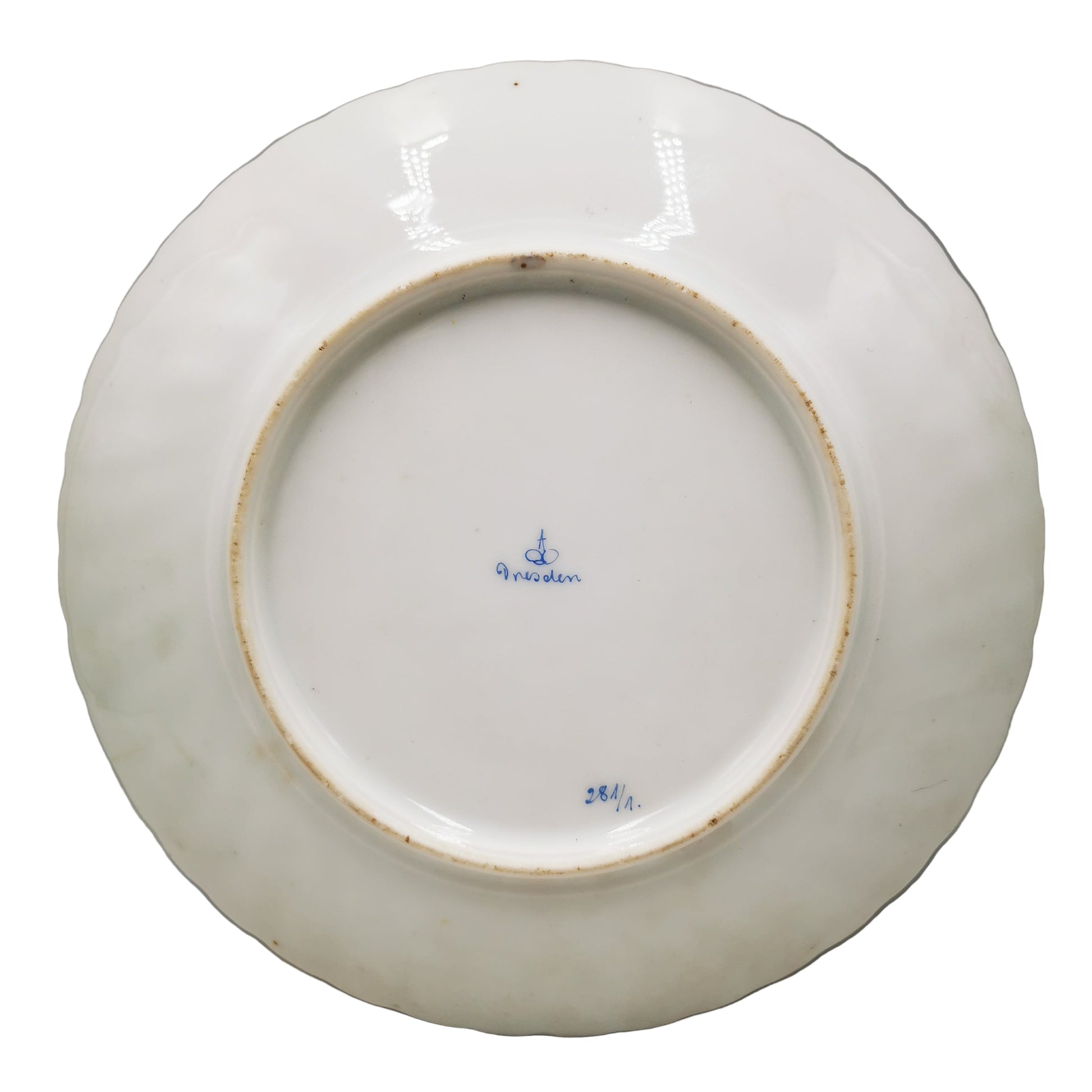 Antique Dresden China Hand Painted Floral Sprays 281 Cabinet Plate