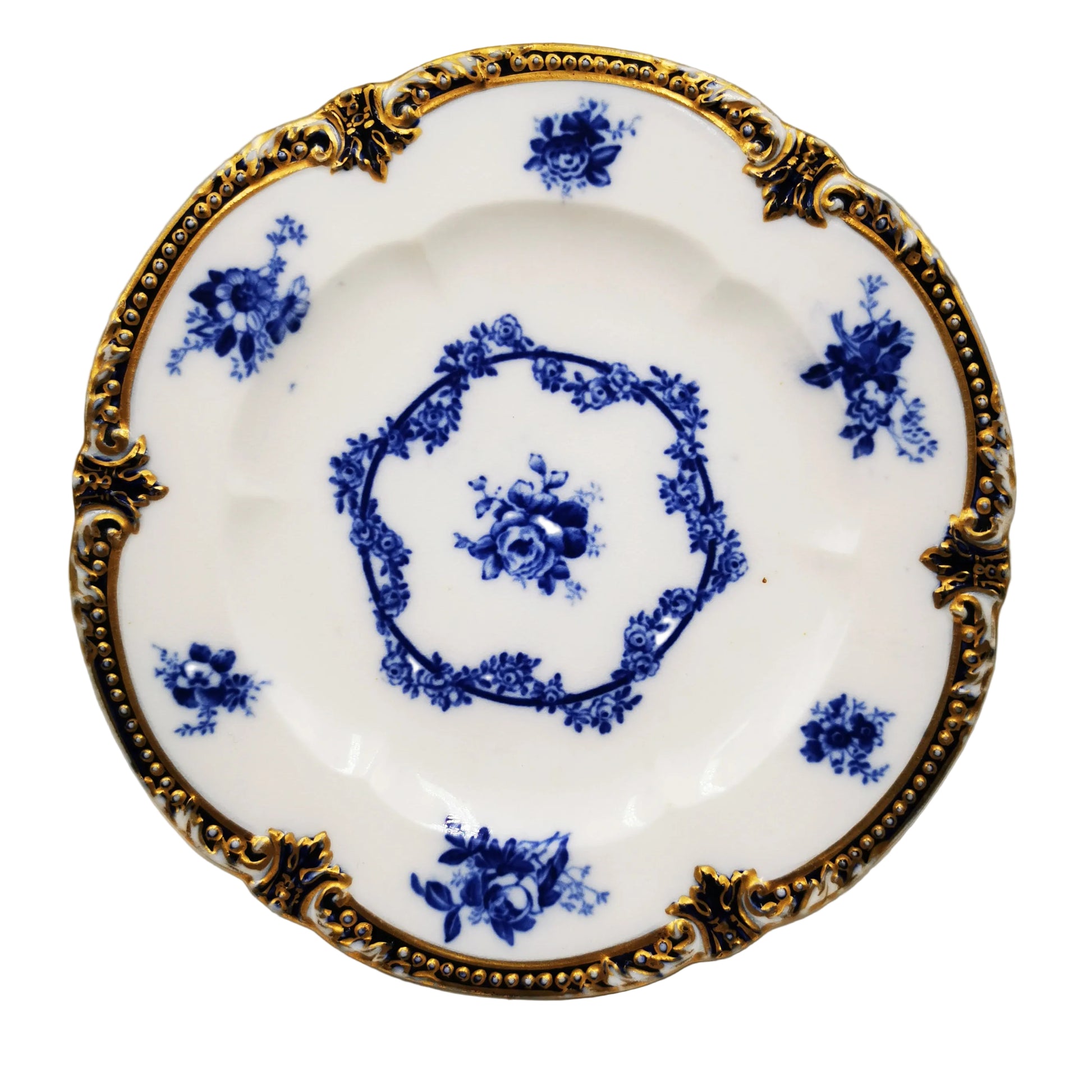 Antique George Jones & Sons Crescent China 3840 Teacup, Saucer & Side Plate