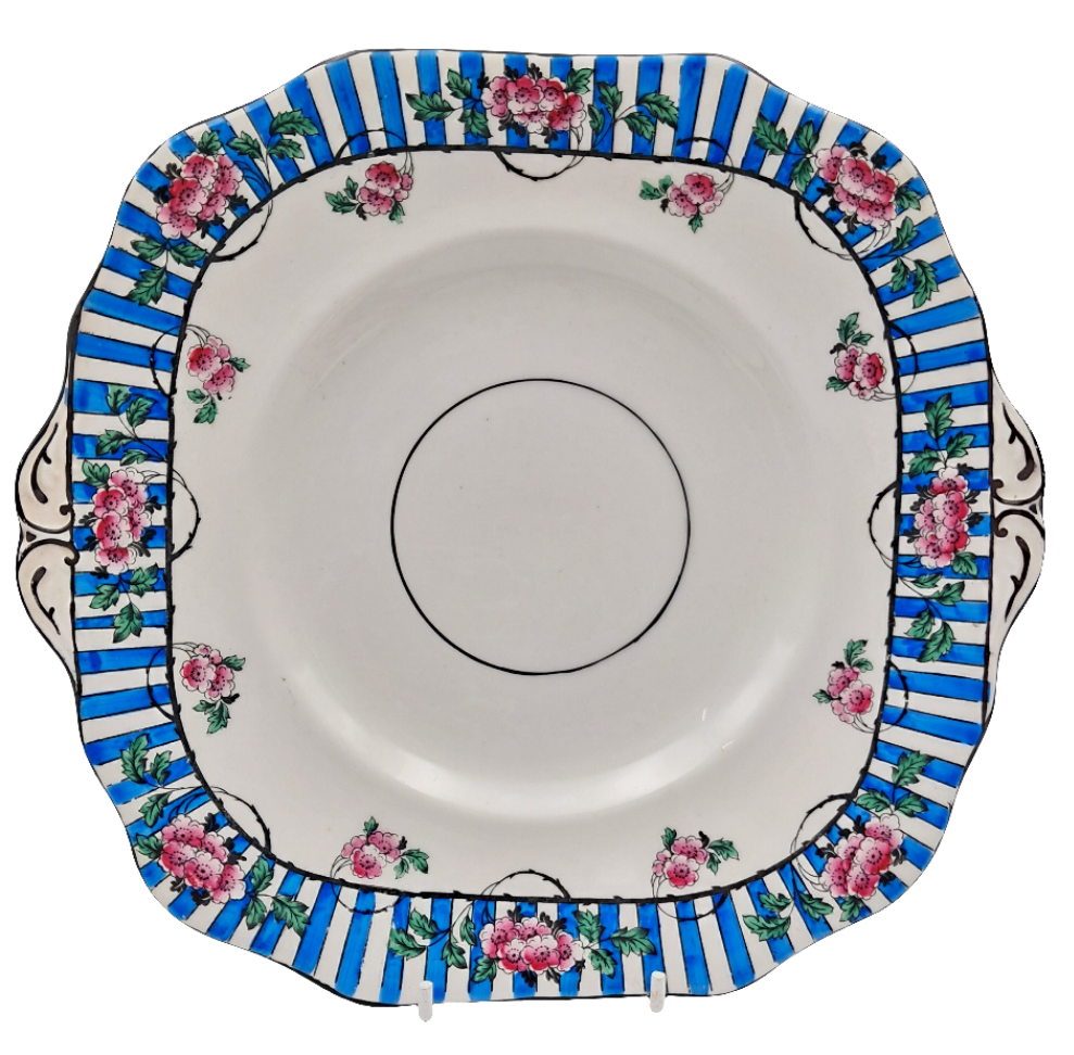 Antique Sampson Smith Wetley China Rare Blossom 9444 Pattern Side Cake Plate