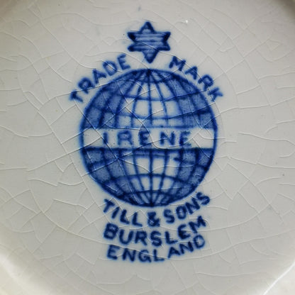 Antique Thomas Till and Sons Irene Blue and White China Milk Jug