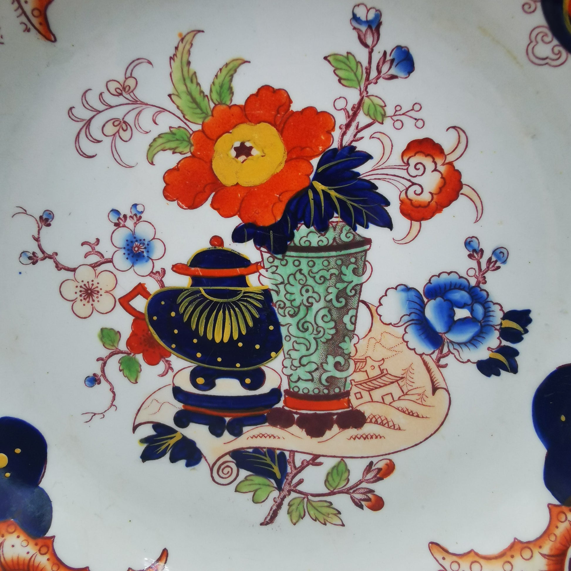 Ashworth-Bros-Ironstone-pattern-266-China-10.25-inch-Soup-Plate