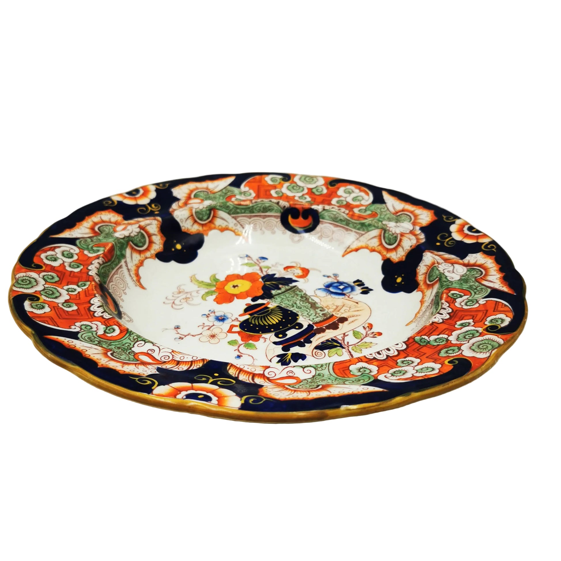 Ashworth-Bros-Ironstone-pattern-266-China-10.25-inch-Soup-Plate