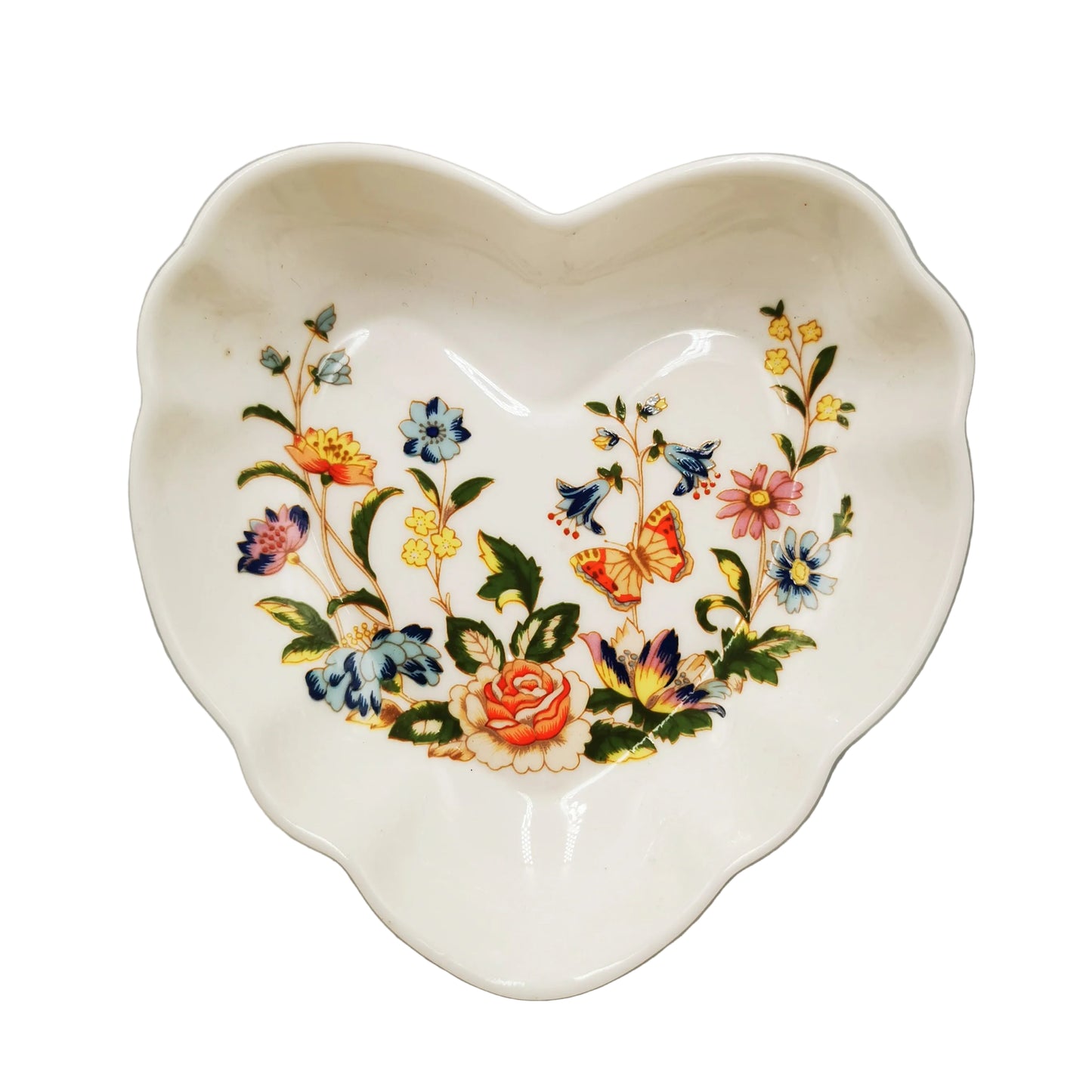 Aynsley China Cottage Garden Heart Shape Trinket Dish