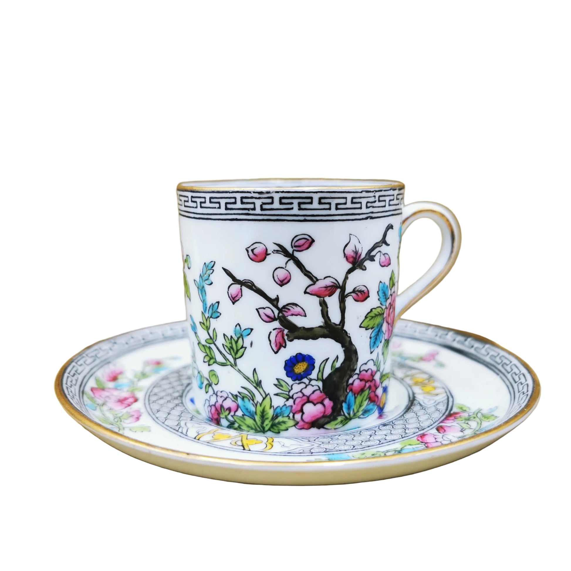 Aynsley China Indian Tree 1173 Demitasse Coffee Cup and Saucer