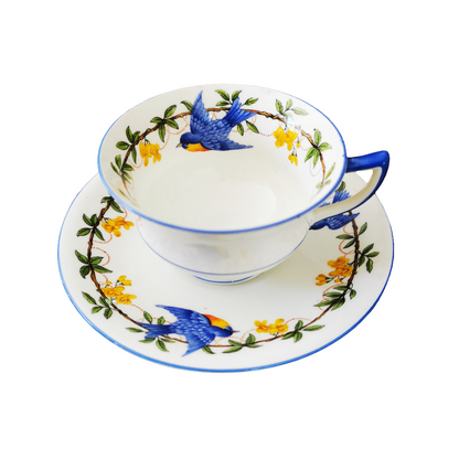 Antique Aynsley Blue Bird China Rd No 740866 Teacup & Saucer