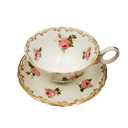 Bishop and Stonier Bisto Porcelain Floral China 1110 Teacup and Saucer