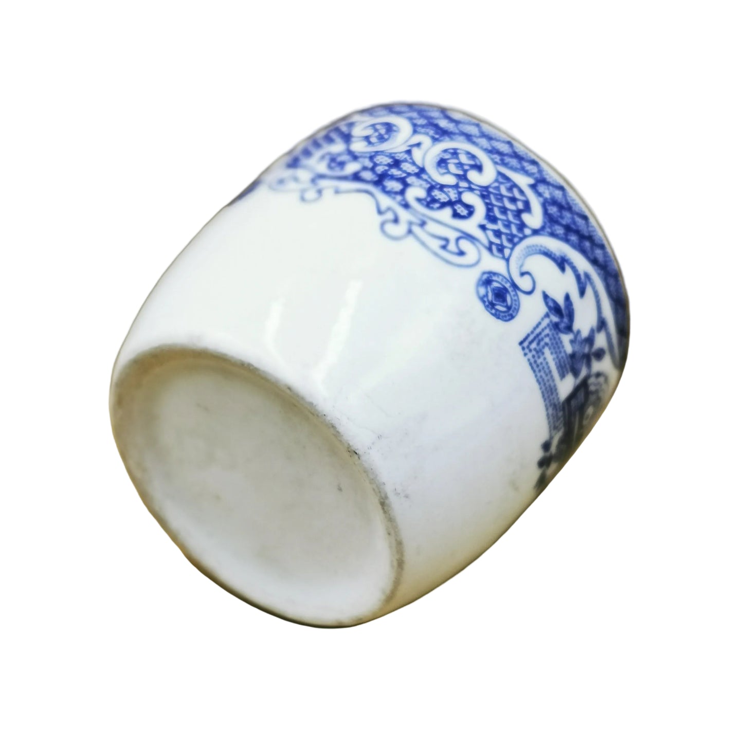 Vintage Blue and White China Blue Willow Egg Cup