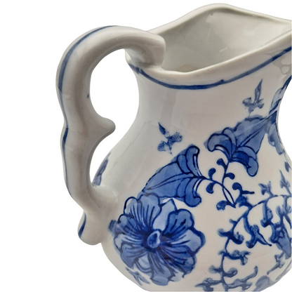Vintage Blue and White Large Milk Jug / Small Pitcher handle
