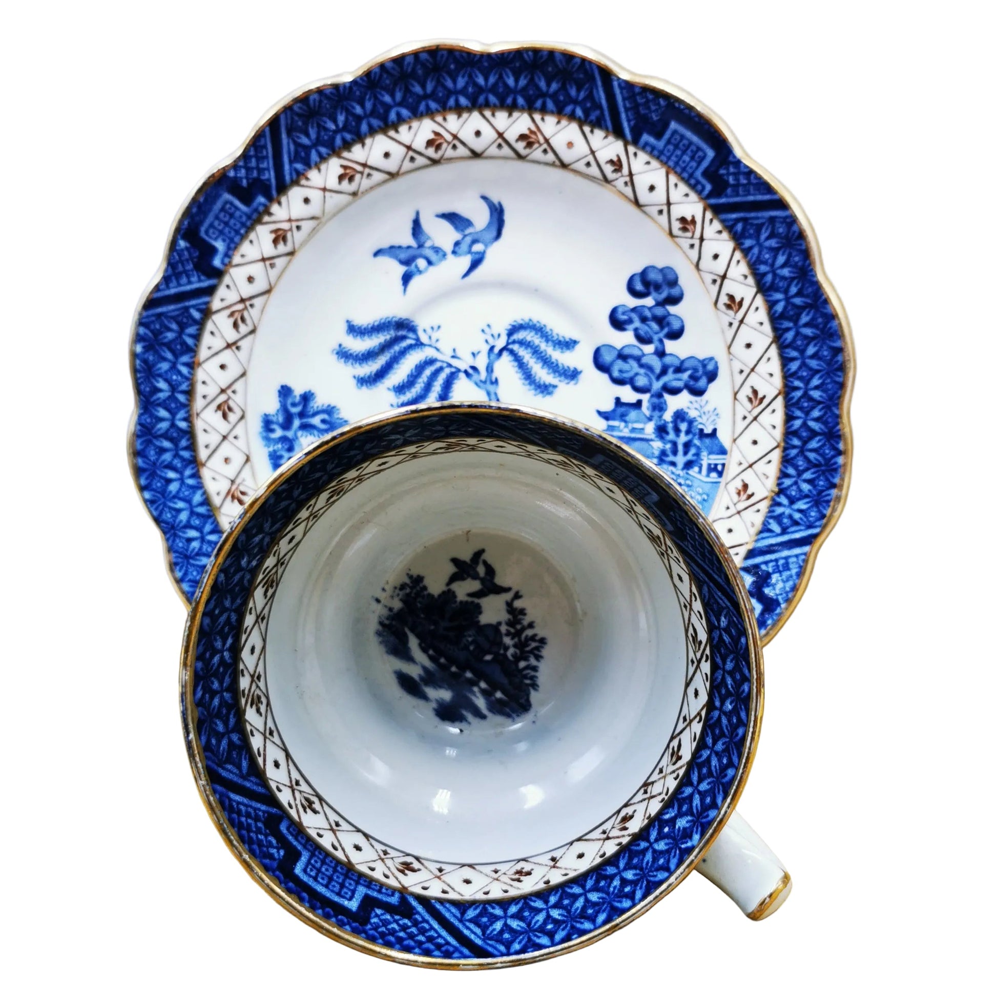 Booths-Real-Old-Willow-Blue-and-White-China-Teacup-Saucer