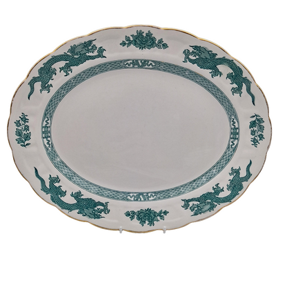 Booths Silicon China Turquoise Dragon 12.25-inch Serving Platter