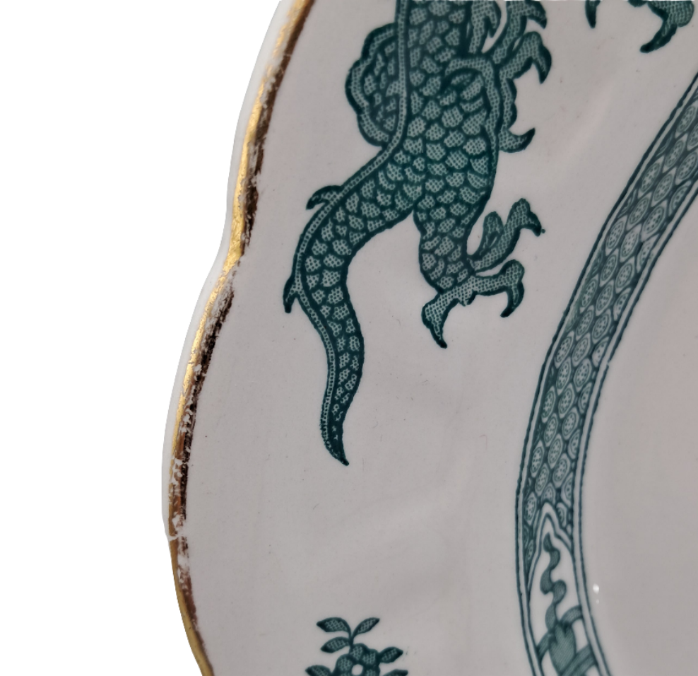Booths Silicon China Turquoise Dragon 12.25-inch Serving Platter wear