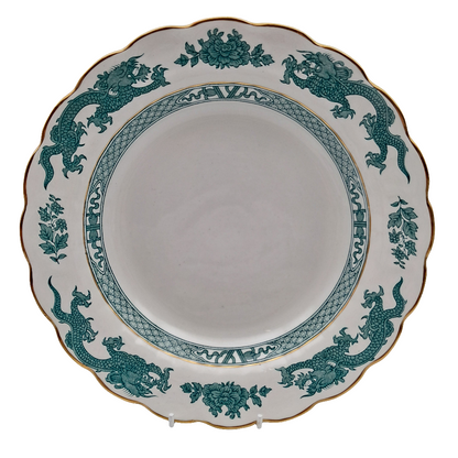 Booths Silicon China Turquoise Dragon Rimmed Soup Bowl