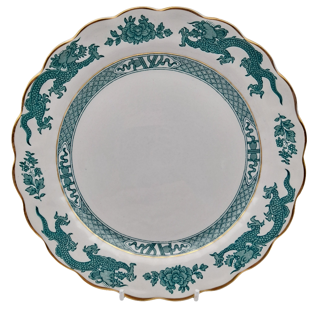 Booths Silicon China Turquoise Dragon Salad Plate