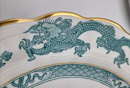 Booths Silicon China Turquoise Dragon Salad Plate detail
