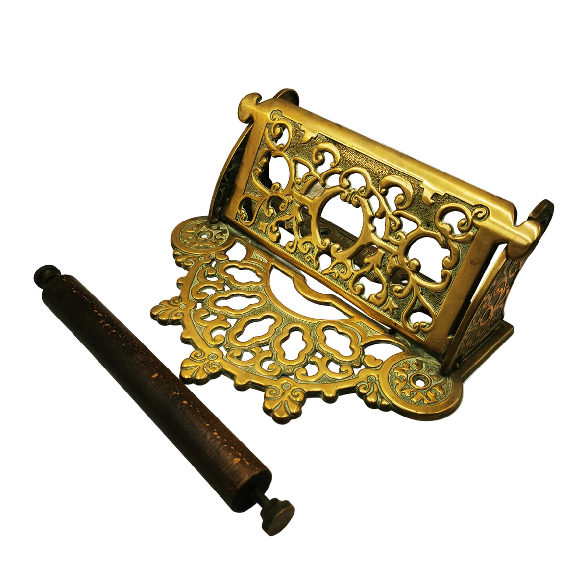 Brass-Kitchen-Roll-Holder-Vintage-Italian-Cast-Brass