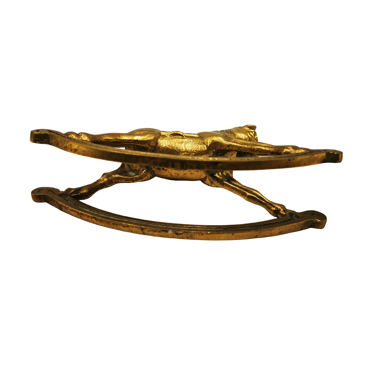 Brass-Rocking-Horse-Vintage-English-Cast-Brass