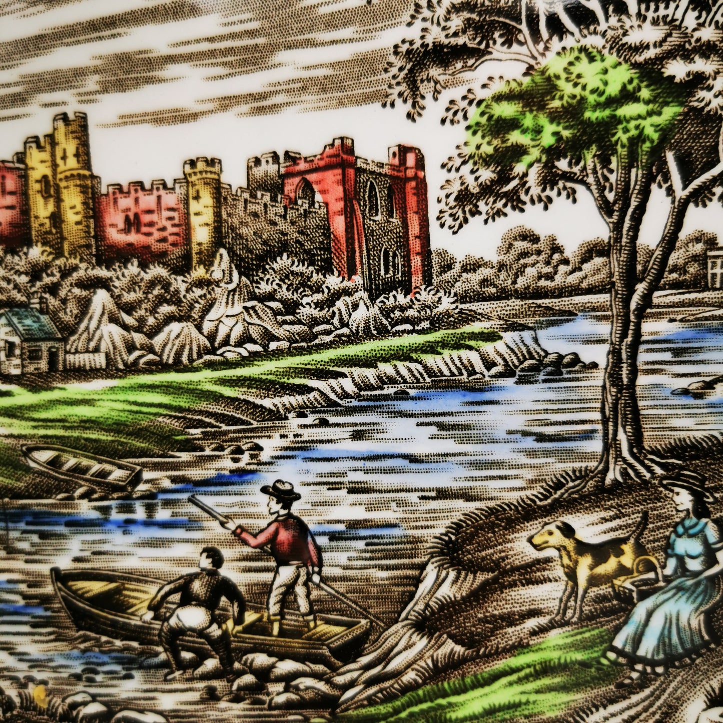British-Anchor-Ironstone-China-Olde-Country-Castles-Full-Colour-13-inch-Platter