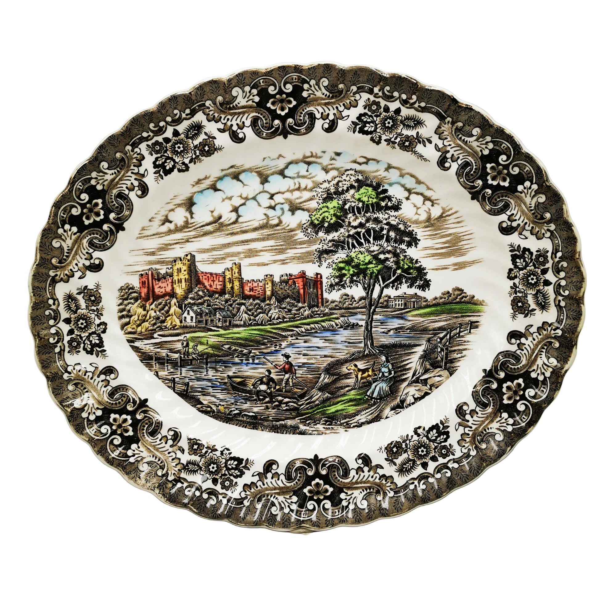 British Anchor Ironstone China Olde Country Castles Full Colour 13-inch Platter