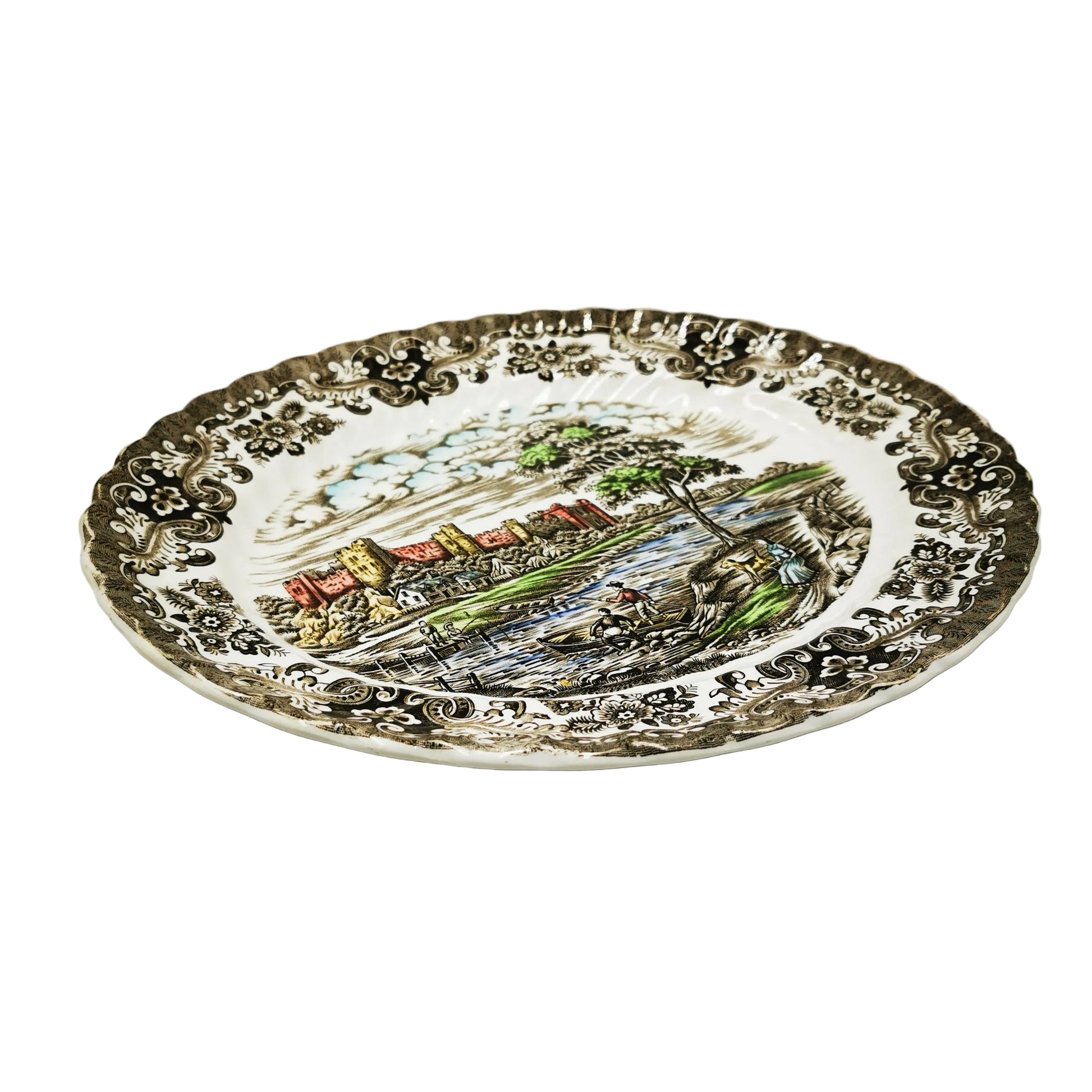 British-Anchor-Ironstone-China-Olde-Country-Castles-Full-Colour-13-inch-Platter