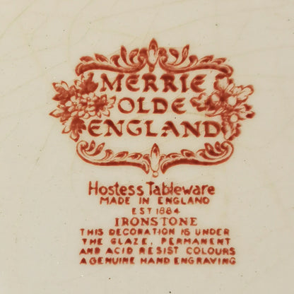 British-Anchor-Ironstone-Red-and-White-China-Merrie-Olde-England-Dinner-Plate