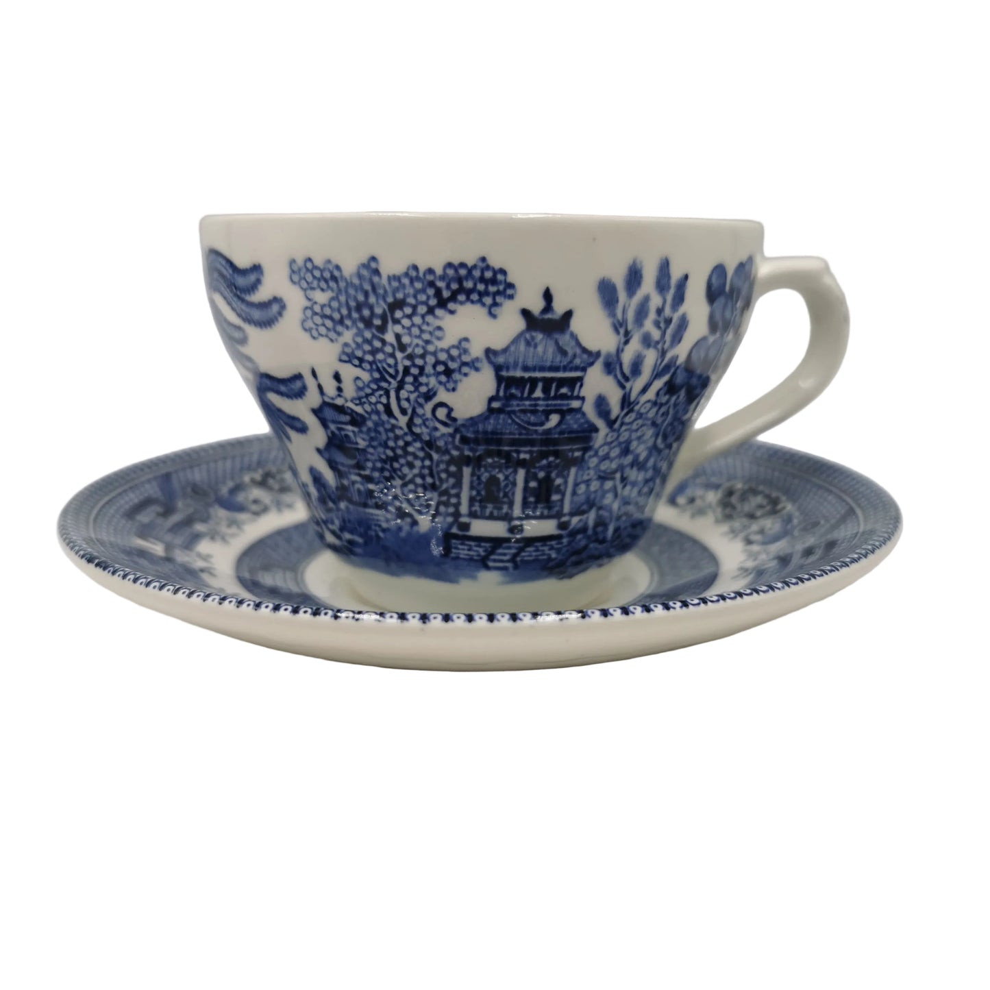 Broadhurst Blue and White Willow China Teacup and Saucer