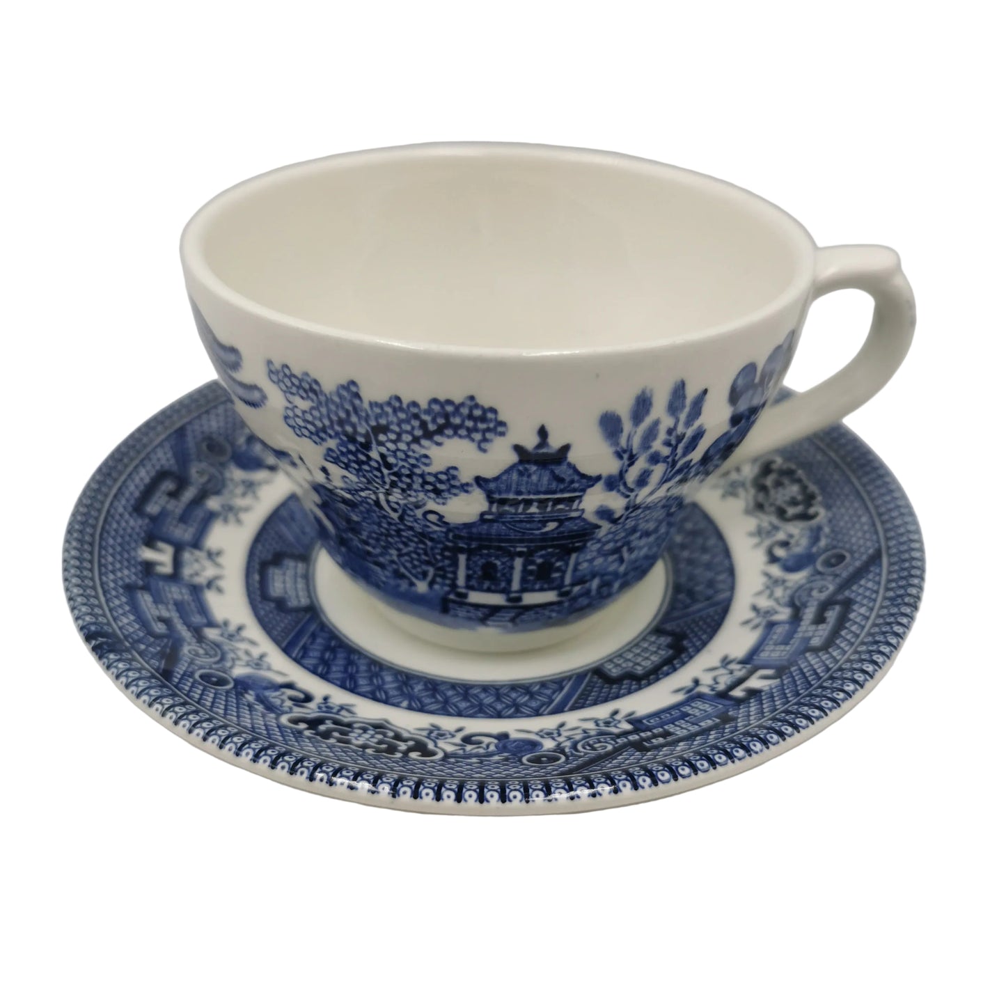 Broadhurst Blue and White Willow China Teacup and Saucer