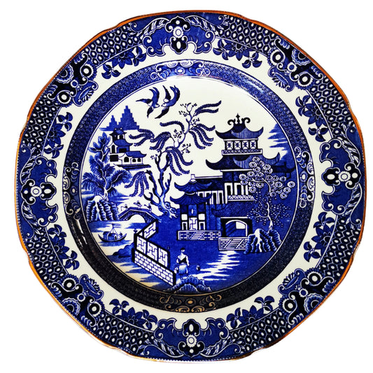 Burgess & Leigh Burleigh Ware Blue and White Willow China Dessert Plate