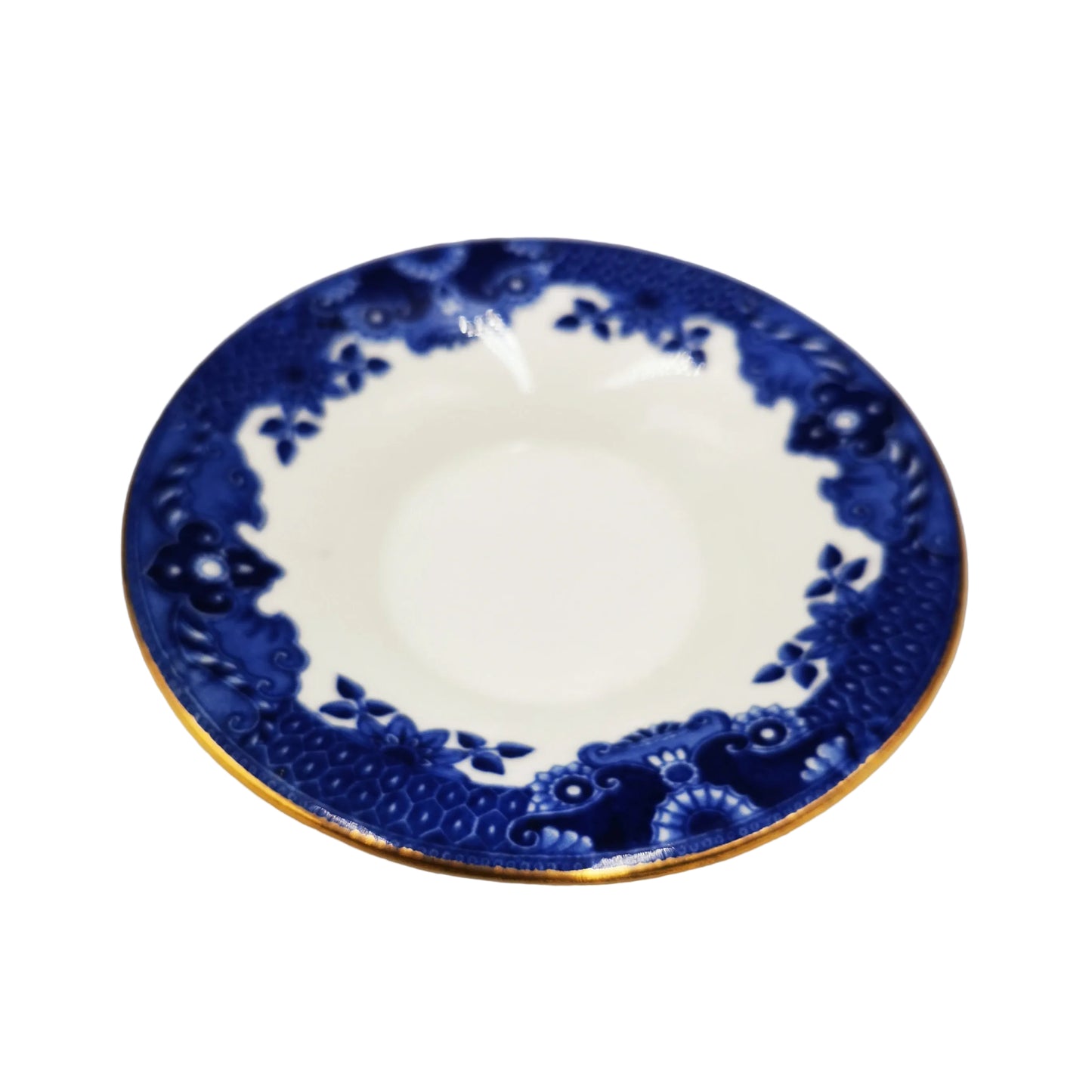 Burgess & Leigh Burleigh Ware Willow Blue and White China Demitasse Saucer