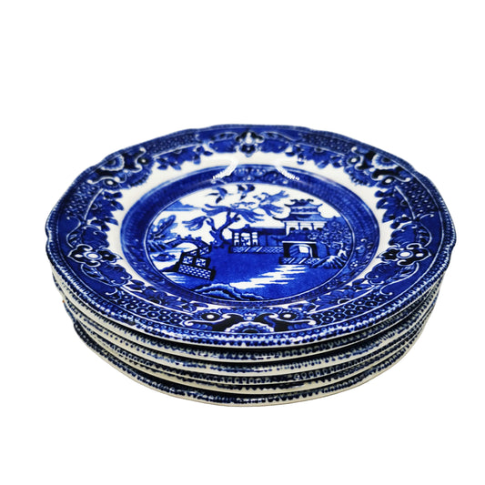 Burgess-&-Leigh-Burleigh-Ware-Willow-Blue-and-White-China-Serving-Bowl