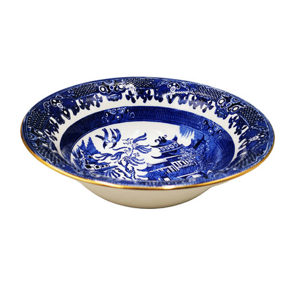 Burgess & Leigh Burleigh Ware Willow Blue and White China Serving Bowl