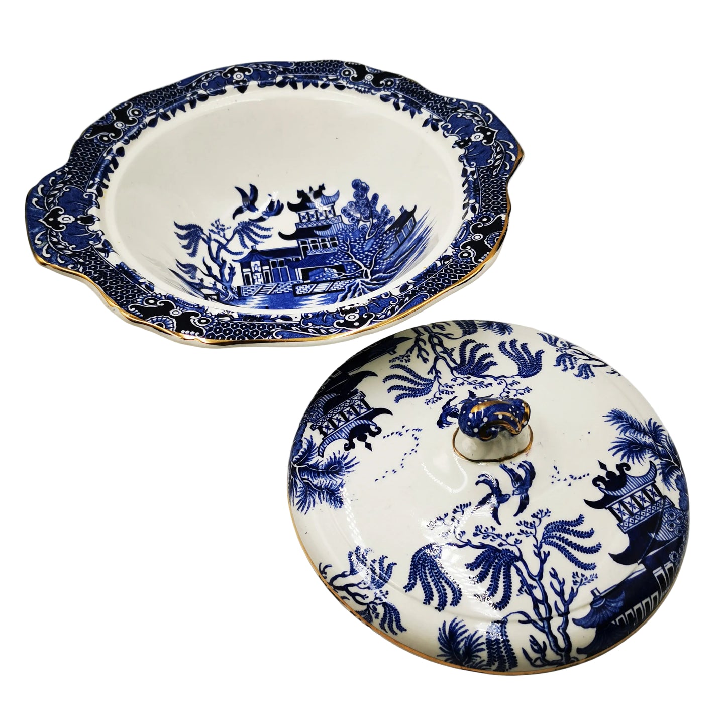 Burleigh-Ware-Willow-Blue-and-White-China-Lidded-Tureen