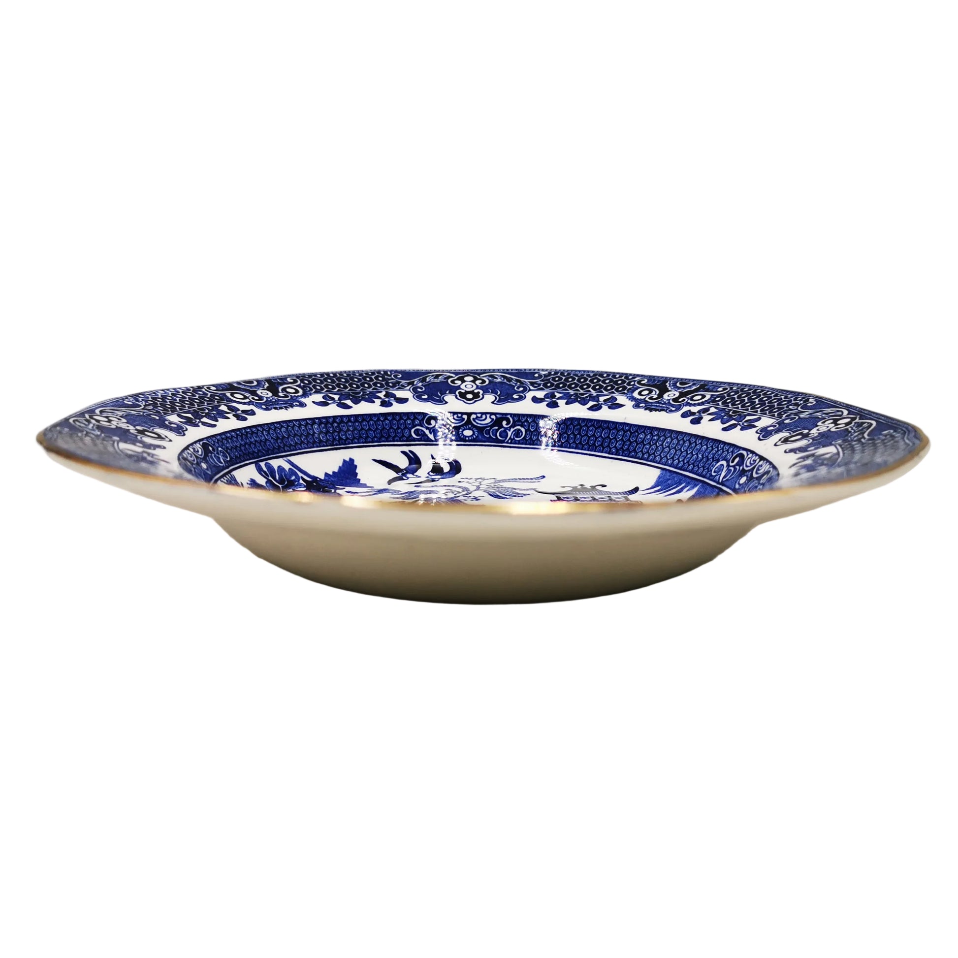 Burgess-&-Leigh-Burleigh-Ware-Willow-Blue-and-White-China-Rimmed-7.5-inch-Dessert-Bowl