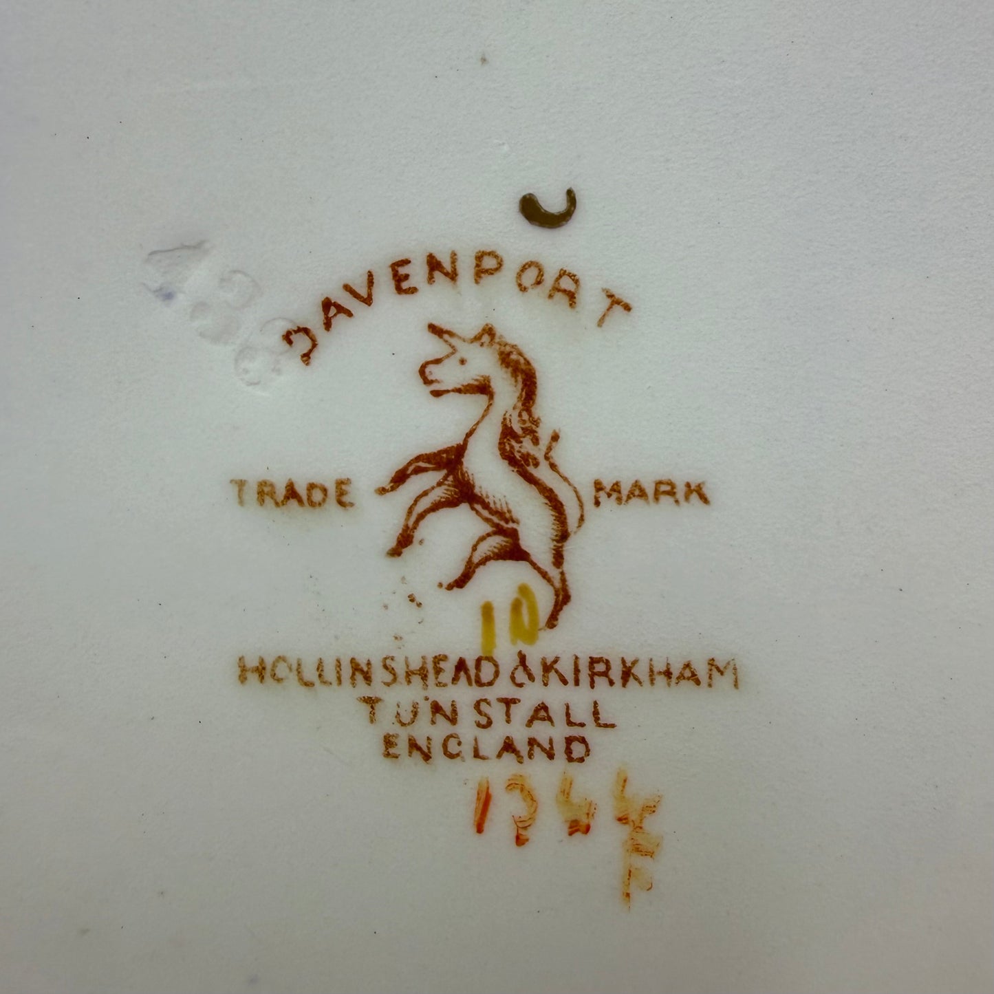 Hollinshead & Kirkham Davenport Pattern China Square Cake Plate