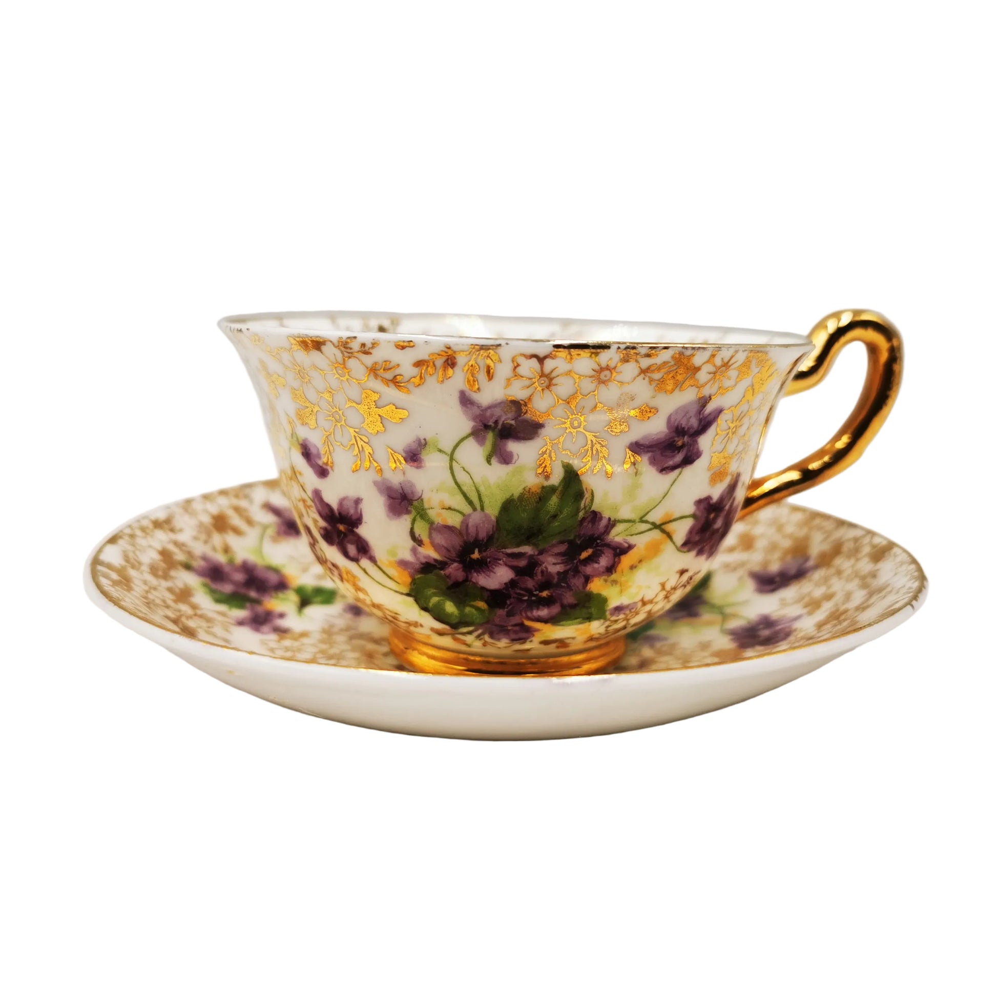 Charles-Amison-Victorian-Open-Bowl-Sweet-Violets-Teacup-and-Saucer