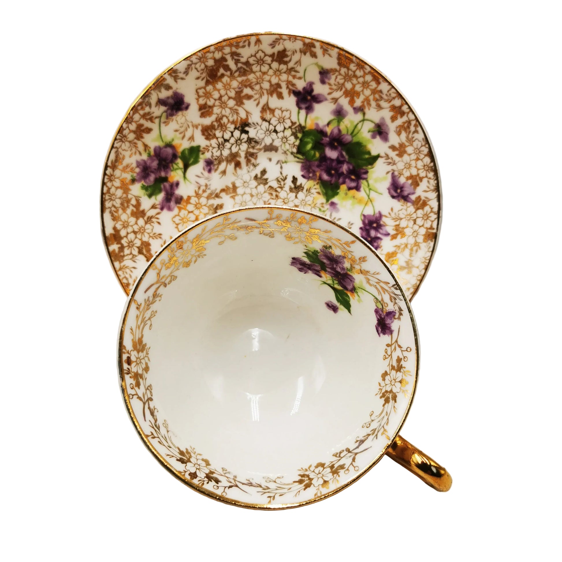 Charles-Amison-Victorian-Open-Bowl-Sweet-Violets-Teacup-and-Saucer