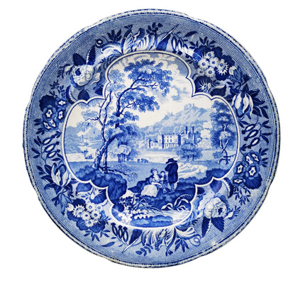 Chetham & Robinson Parkland Scenery Dinner Plate Blue and White Pearlware China c1825